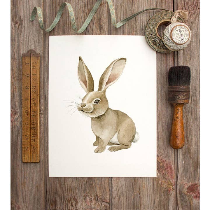 Brown Bunny "Ears Up" Art Print for wholesale by ALICIA'S INFINITY