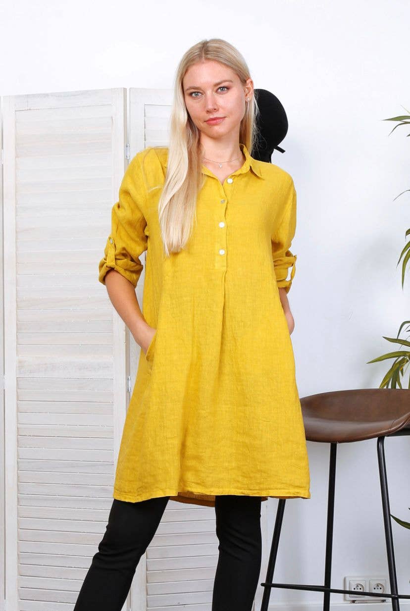 LÉA & LUC – Engroshandel Kjole - Dame – Korte kjoler i 100% hør REF. 135112