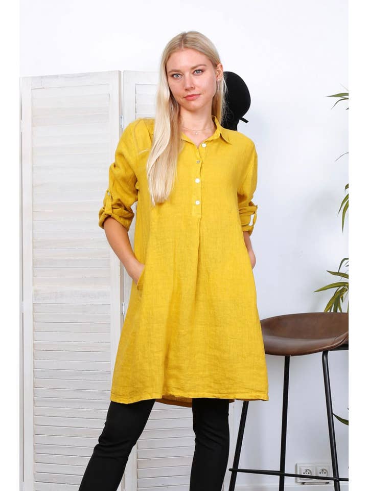 LÉA & LUC – Engroshandel Kjole - Dame – Korte kjoler i 100% hør REF. 135112