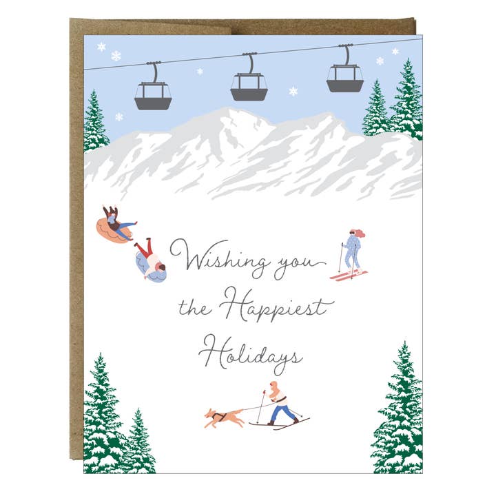 Holiday Fun in the Snow Greeting Card for wholesale by Idea Chic