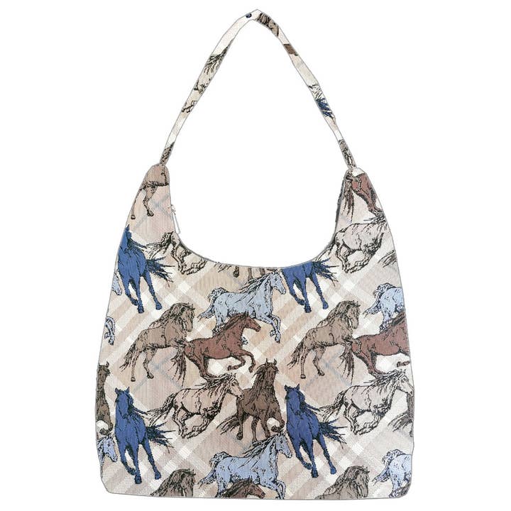 HOBO-PBHOR | BLUE HORSE HOBO HANDBAG SHOULDER BAG for wholesale by SignareArt