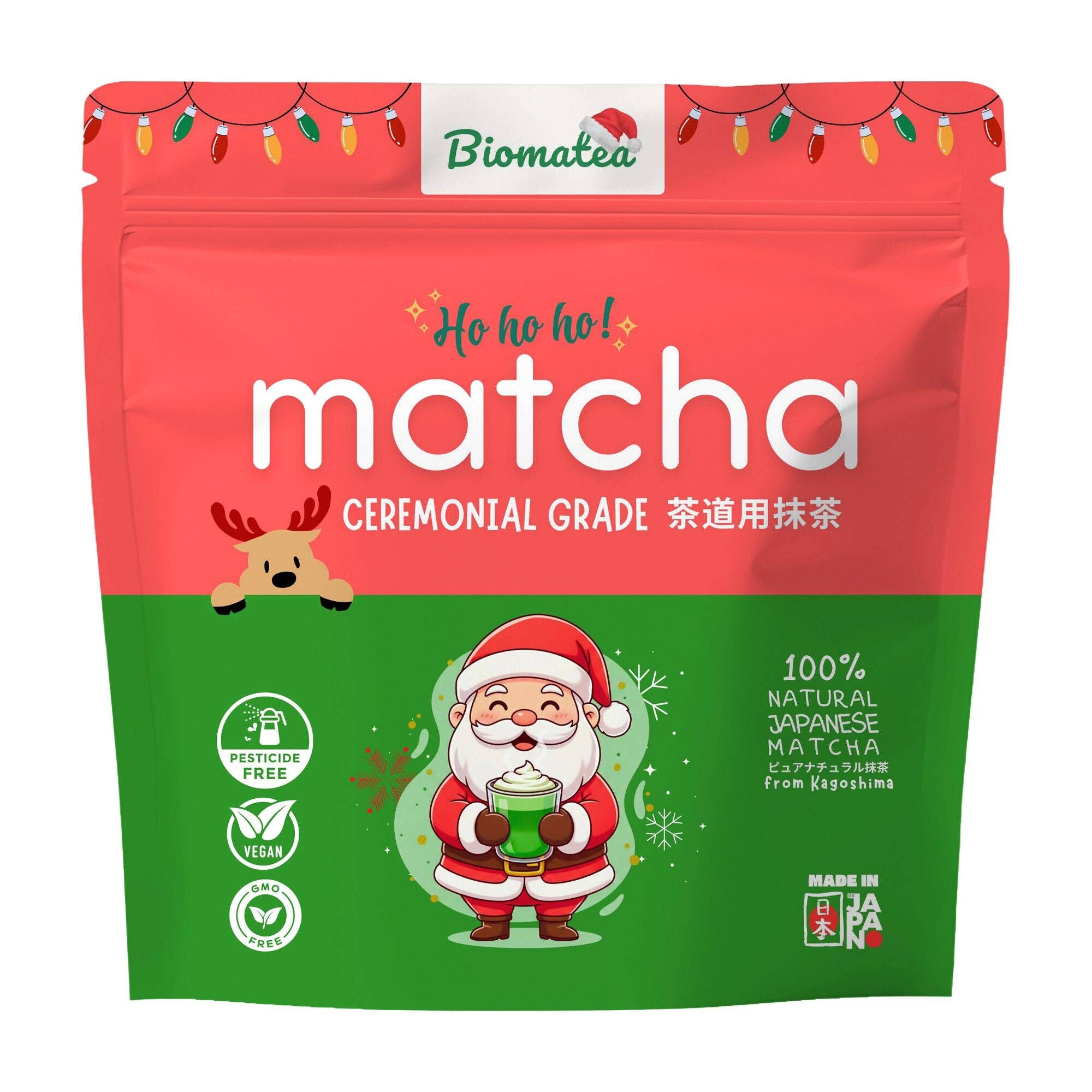 Biomatea - Wholesale Health/Detox Tea - Ceremonial Japanese Matcha Tea Powder – Limited Christmas Xmas Edition, 50 g0