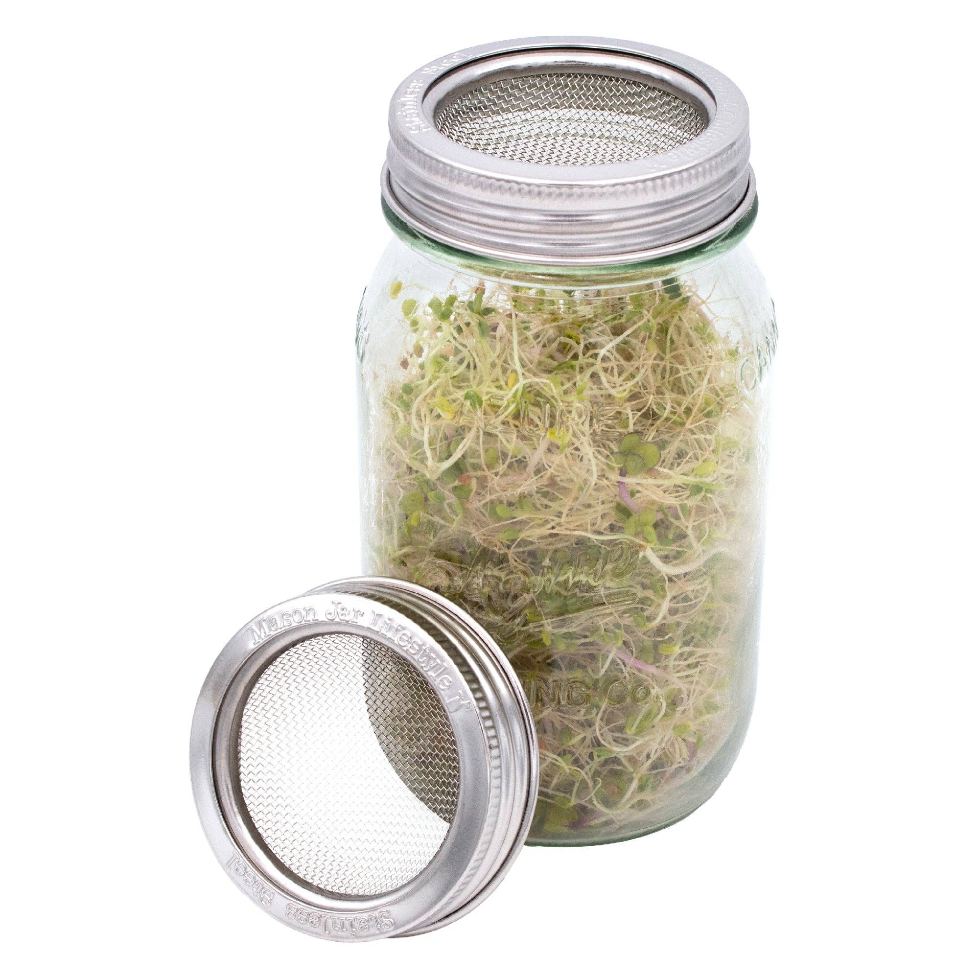 Mason Jar Lifestyle - Vente Boîtes de conservation - Couvercle et bande de germination incurvés antirouille pour bocaux Mason20