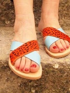 Sandálias de Couro Multicoloridas Feitas à Mão - Doris por atacado de SIBYLLADELPHICA