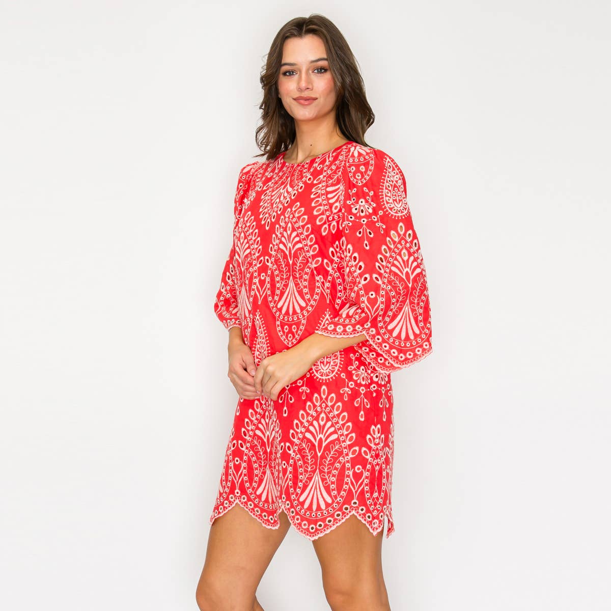 LoveWednesday - Wholesale Dress - Women's - Valencia Embroidered Mini Dress - LWD33924