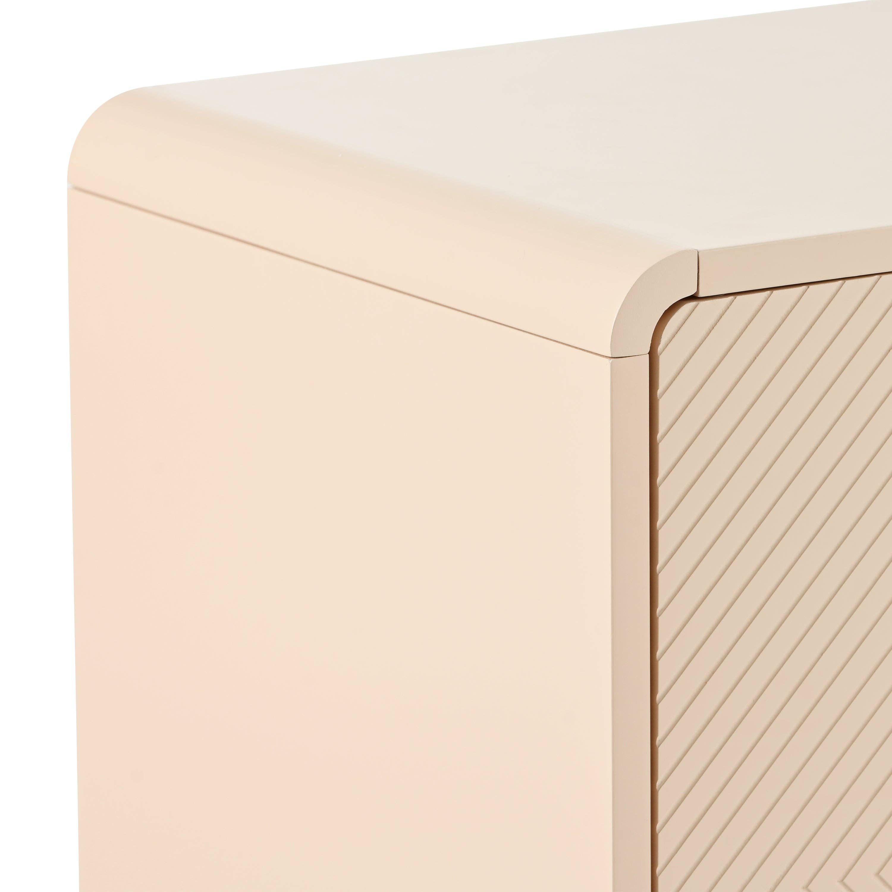 Urban Meuble - Wholesale Cabinet - Wood-effect sideboard with 4 doors, grooved patterns, rounded edges MINERAL12