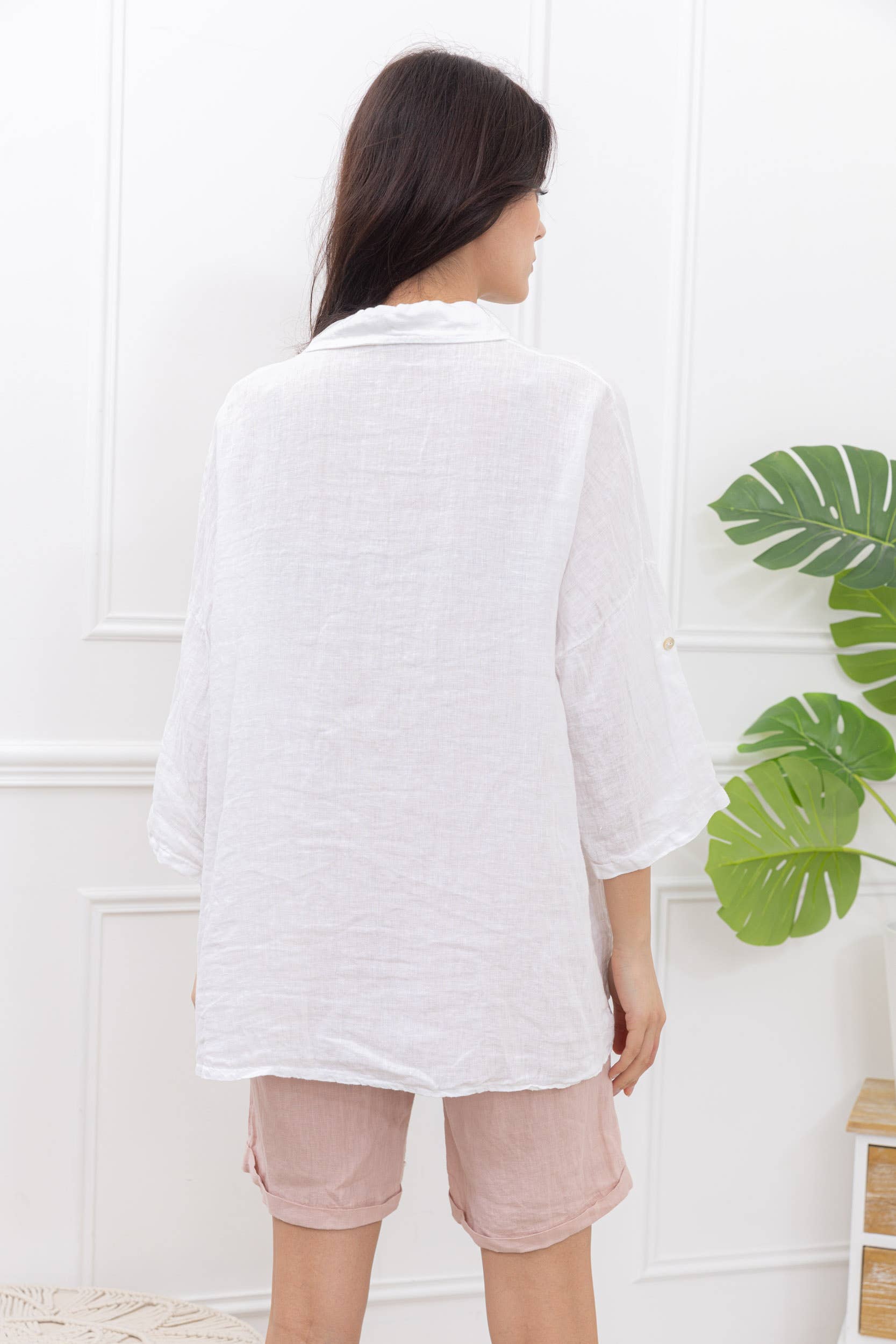 Happy look - Wholesale Button Down Shirt - Women's - Loose linen shirt 14