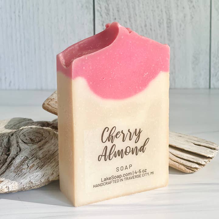 Cherry Almond Soap for wholesale by Lake Soap Company