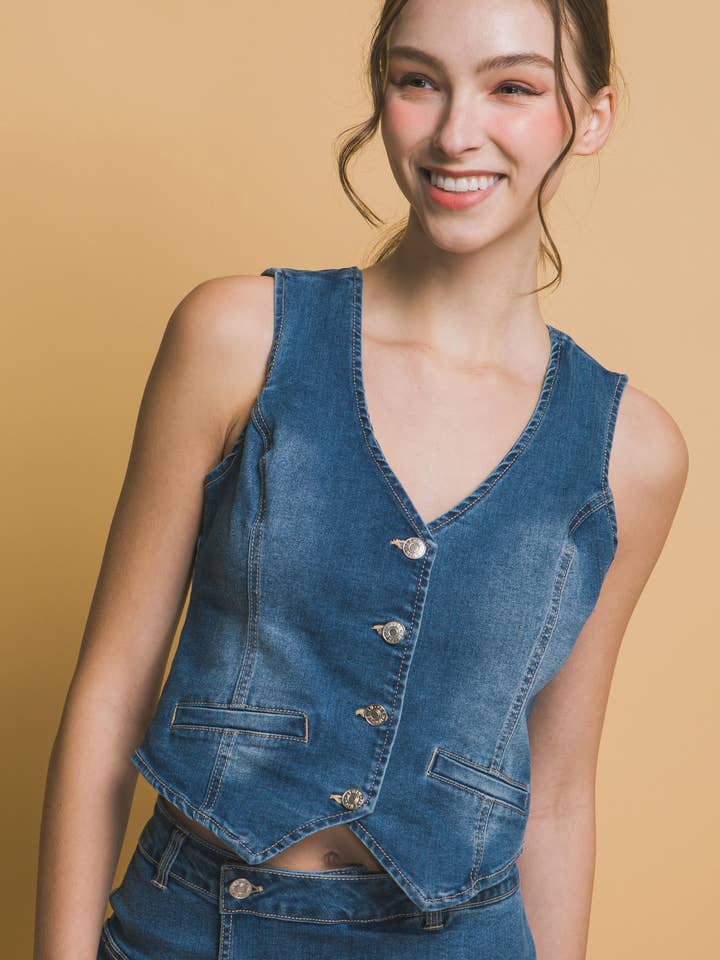 Gilet en denim pour la vente par 42POPS