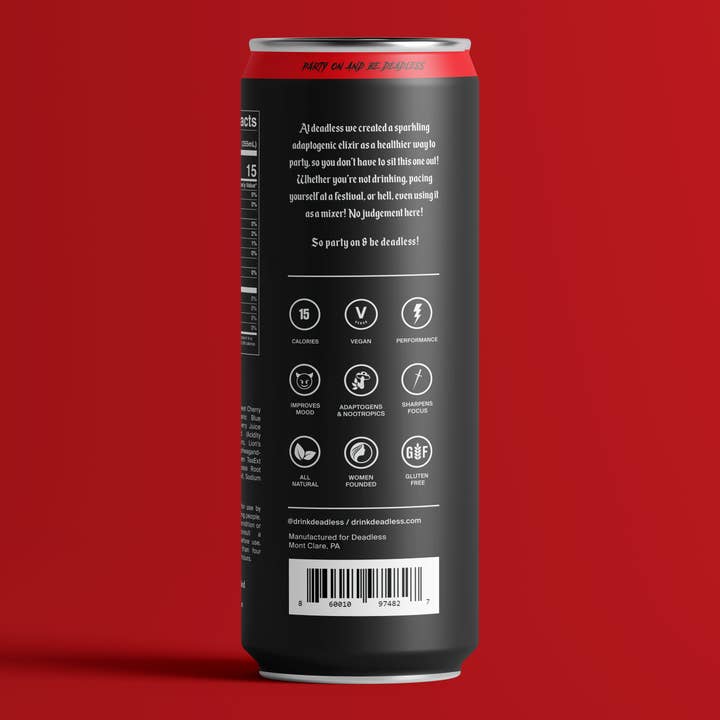 Deadless - Adaptogenic Elixir - Wholesale Non-Alcoholic Aperitif/Mocktail - Bloody Berry Sparkling Adaptogen + Nootropic Elixir 12-pack5