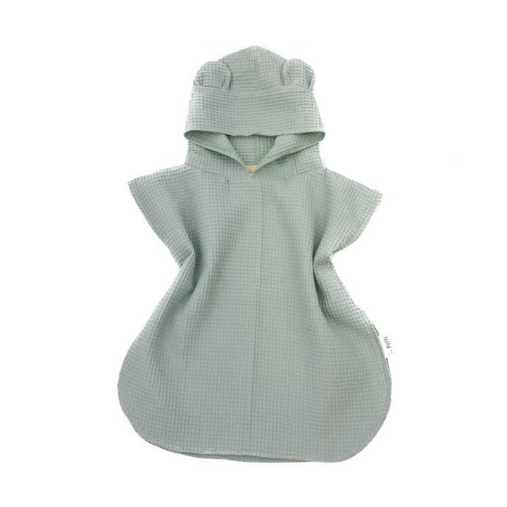 Children’s Waffle Poncho with Ears – Mint for wholesale by PUFFI