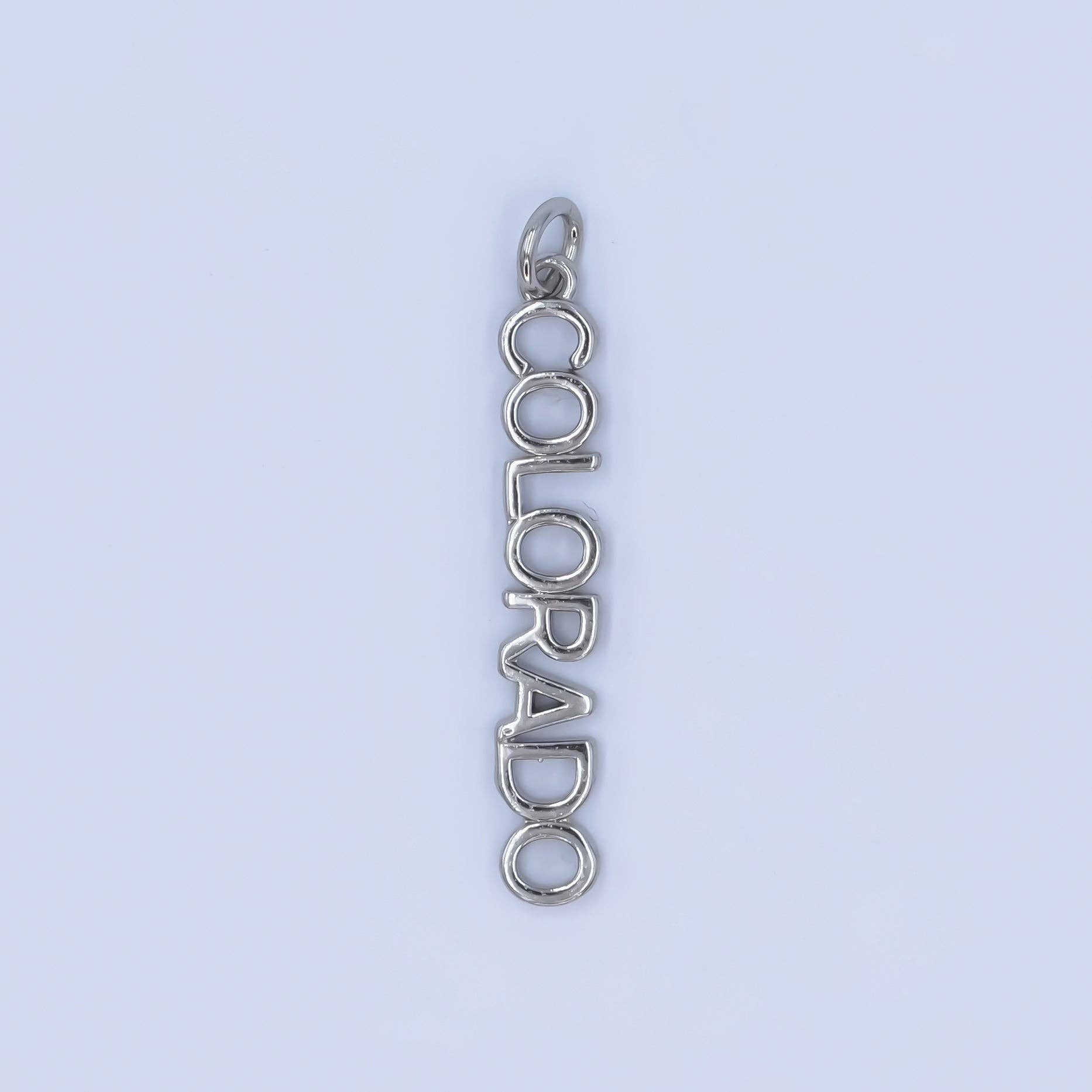 Aim Eternal - Wholesale Individual Charm/Pendant - 16K Gold Filled USA City States Script Tag Charm in Gold & Silver | D814 - D82325