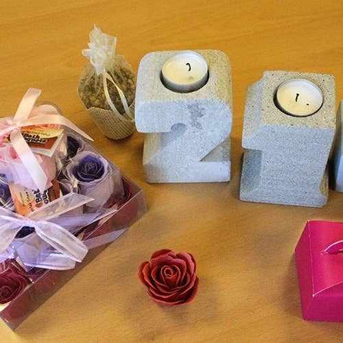 AWGifts Europe - Wholesale Candle Holder - SBN-08S - No.8 Granite Candle Holder2