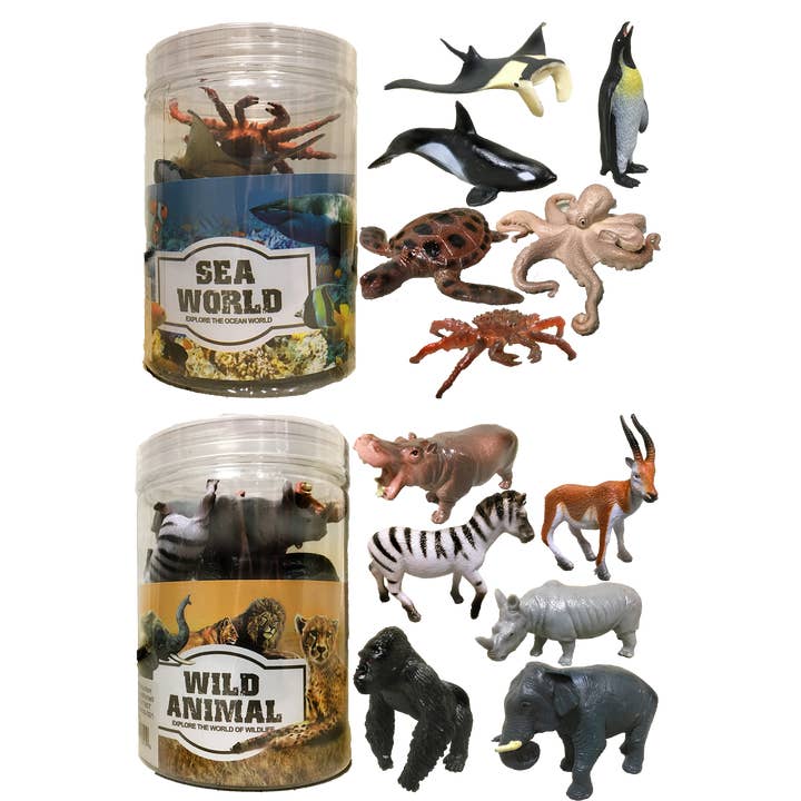 Texas Toy Distribution - Wholesale Figurine Toy - Kids - Zoo and Sea Animal 3" Figurine Toy Assortment Collection Set
