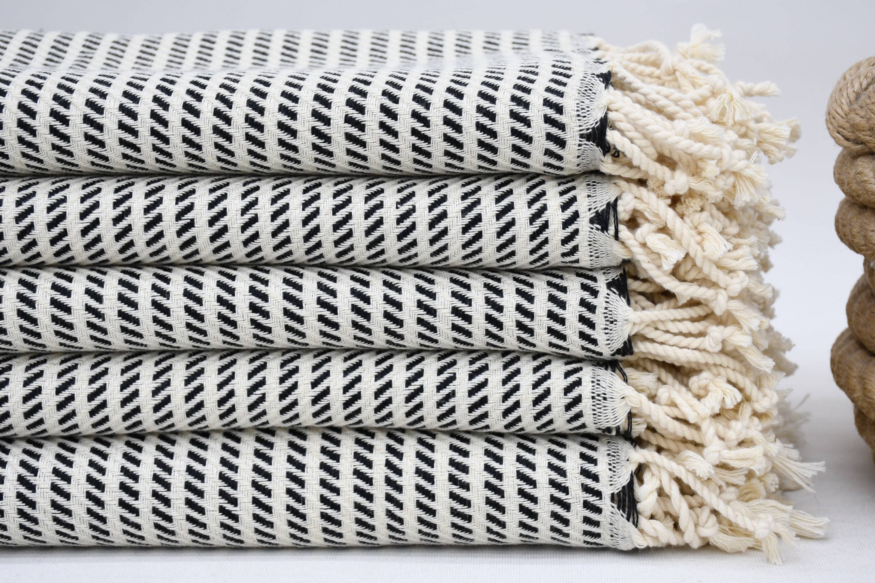Organic Turkish Towels – wholesale Handduk – Handduk, Elegant Svart Kökshandduk0