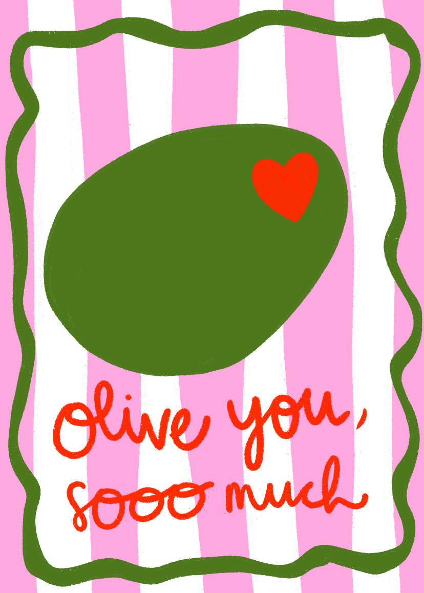 Studio Kumimi – Großhandel Postkarten – Postkarte „Olive You Sooo Much“1