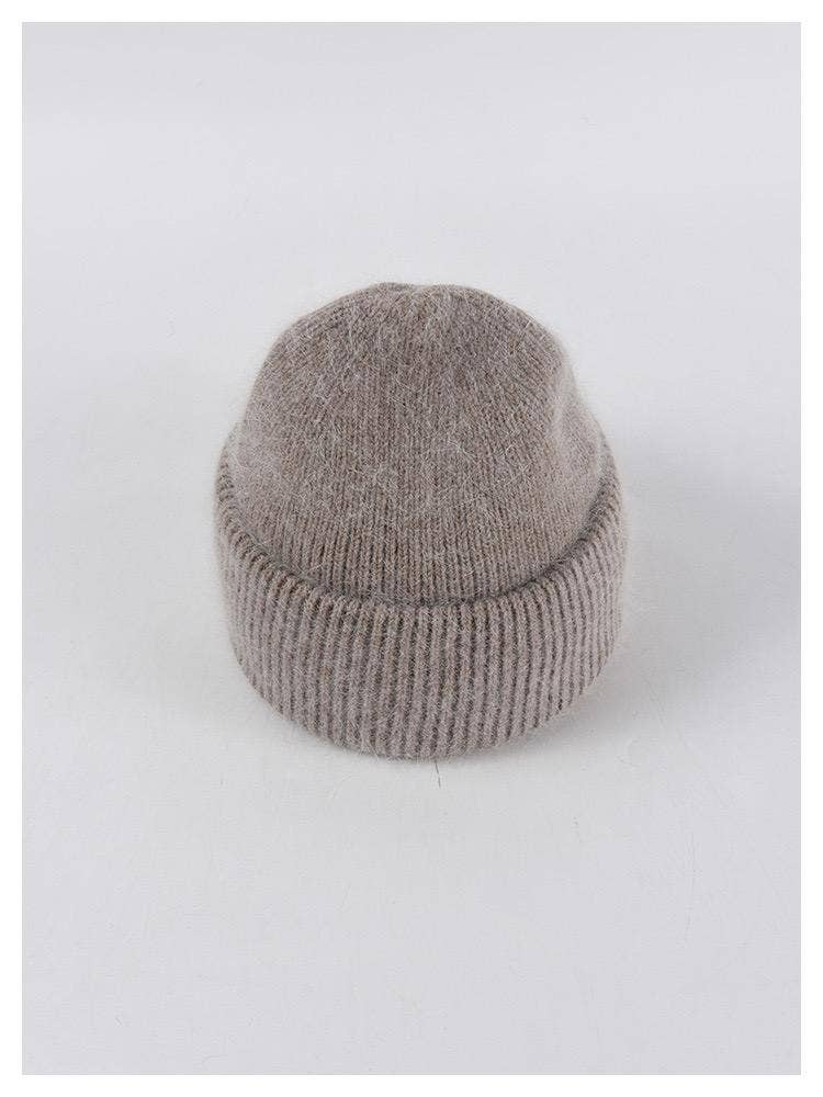 Kaki Bonnet en angora pelucheux - Kaki en vente sur Faire2