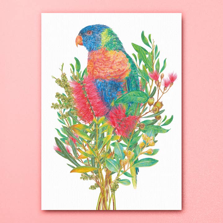 Kayla Reay Design - Wholesale Art print - Rainbow Lorikeet Art Print2