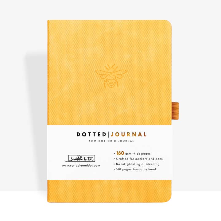 Dotted Honey Bee A5 Journal for wholesale by Scribble & Dot