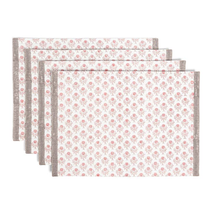 over&back - Wholesale Placemat - Artisan Hand-Blocked Placemats – 100% Cotton – Set of 435