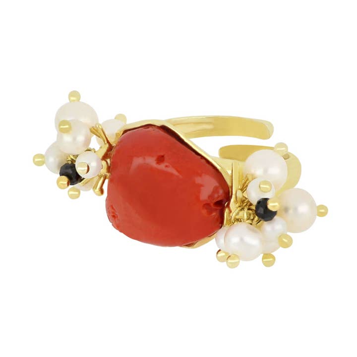 Ring med koral - Myra for engroshandel hos Nivy