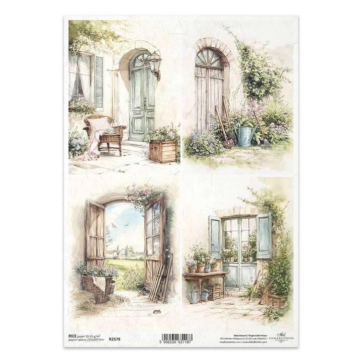 rice paper for decoupage R2578 - Cottage in the Country for wholesale by ITD Collection