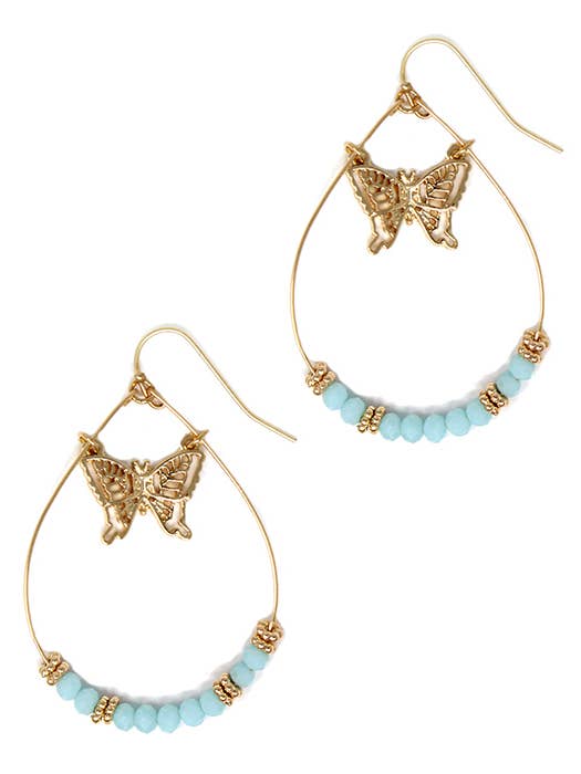 ( TX1422 ) PENDIENTE DE ARO MARIPOSA para venta al por mayor de Jewelry Max