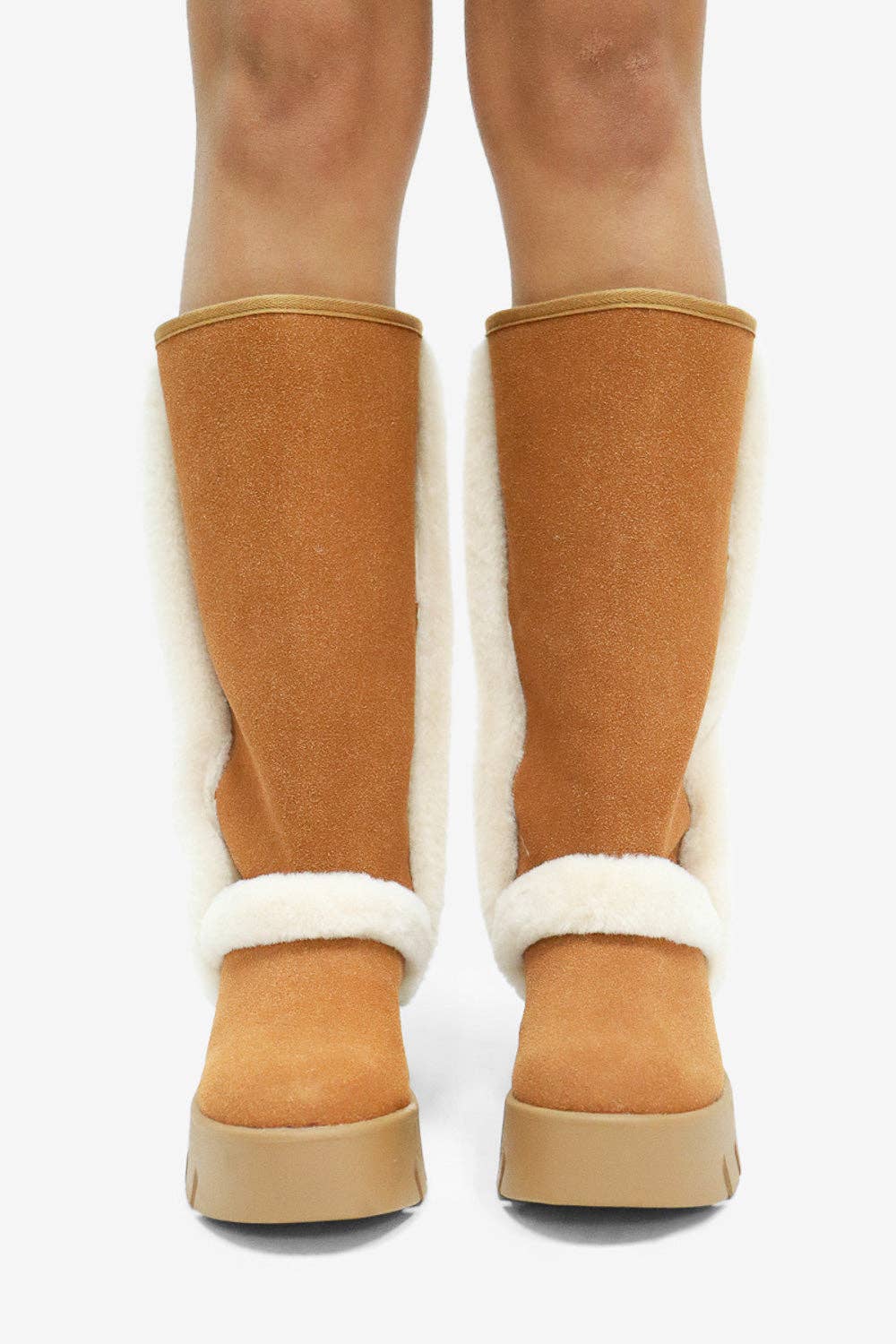 Lemonade Shoes - Wholesale Boots - Women's - RAEY - Tall Platform Winter Boots, Shearling Details14
