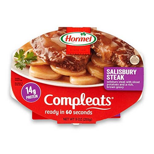 Shop The King - Wholesale Shelf Stable Prepared Meal - Compleats Salisbury Steak 9z Single Box