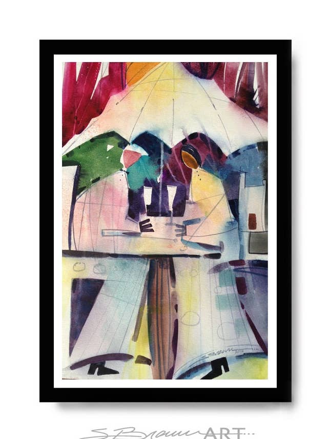 Cocktails Watercolor Print for wholesale by SBrownART