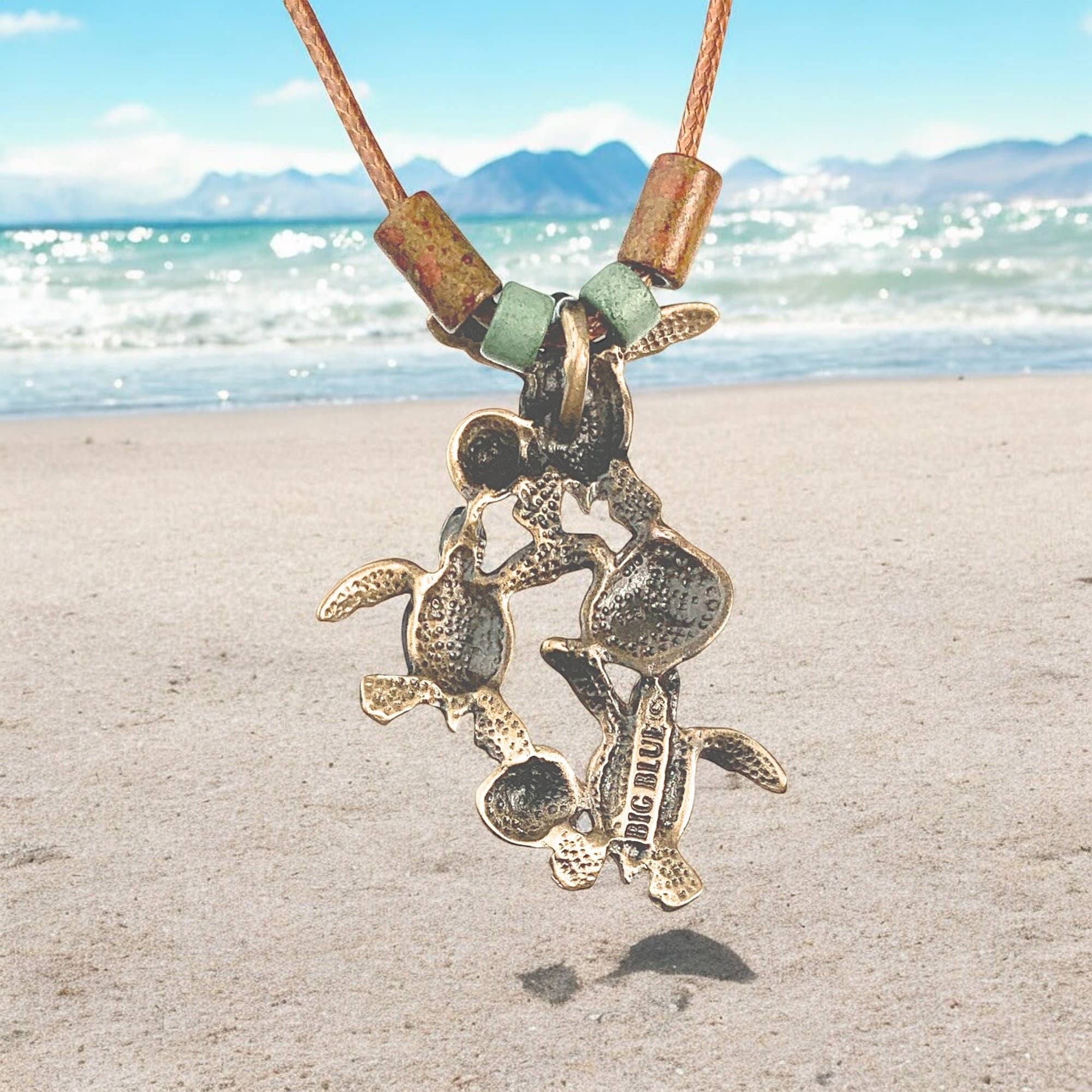 Big Blue by Roland St John - Wholesale Pendant/Charm Necklace - Hatchlings Turtles Bronze w/Beads6