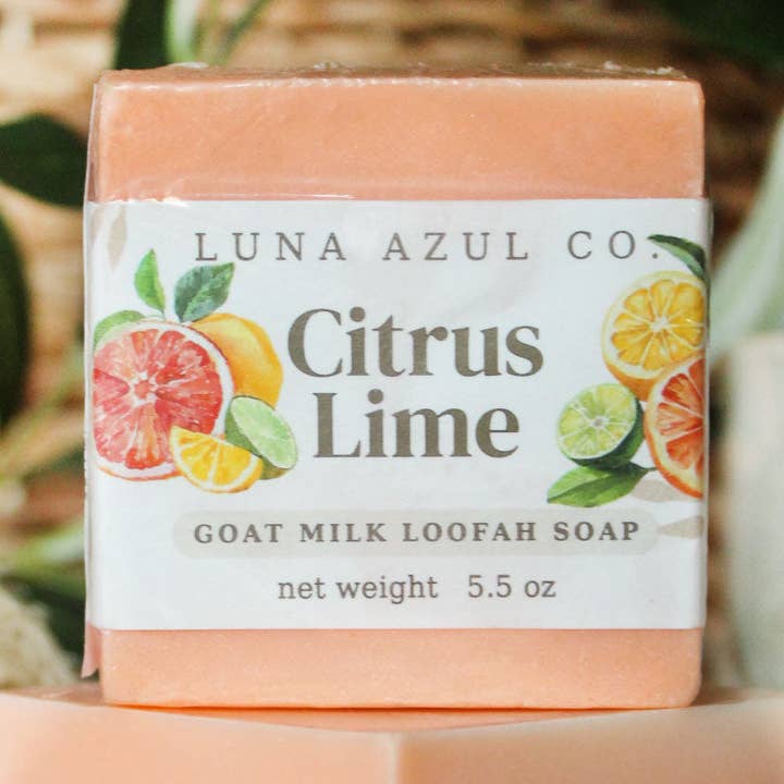 Citrus Lime Loofah Soap with Goat Milk - 5.5oz for wholesale by Luna Azul Co