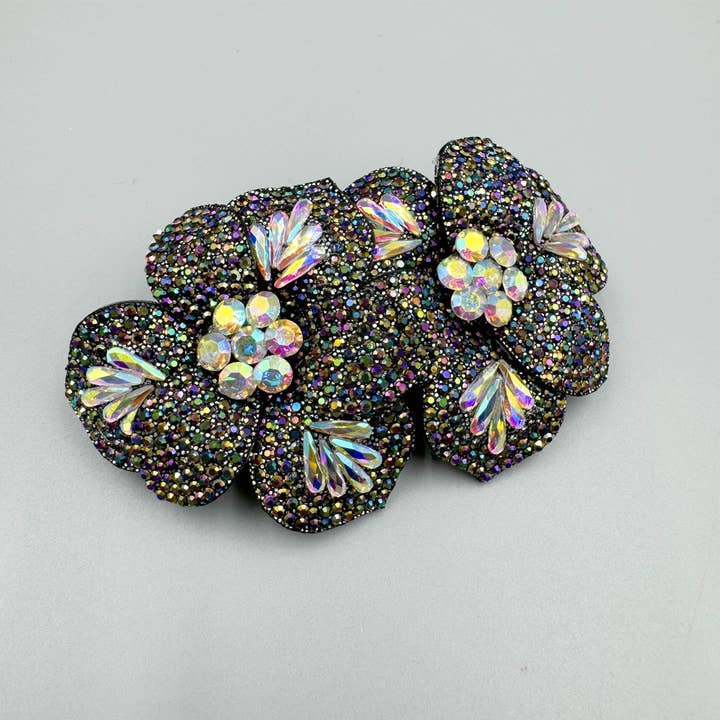 Grey Floral Rhinestone Hair Beret L4777 for wholesale on Faire5