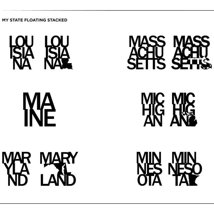 Grainwell - Wholesale Sign - State Name Floating Stacked5