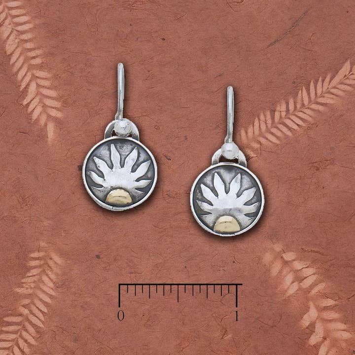 Sun Earrings w/ A Touch of Brass for wholesale by Tidepool
