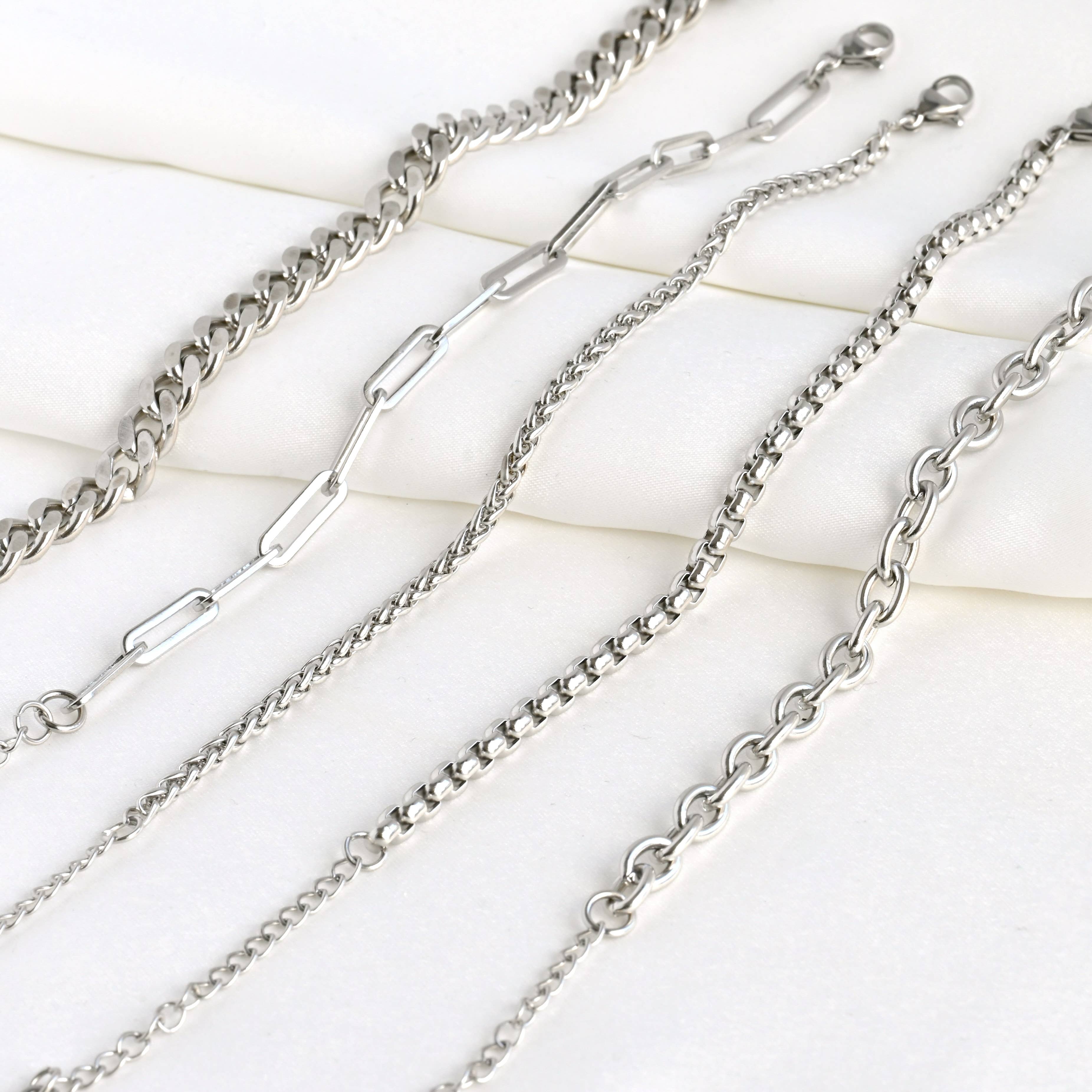 Blueyejewelry - Vente Bracelets maillon et chaîne - Bracelets audacieux en acier inoxydable - Bracelet épais en or et en argent9