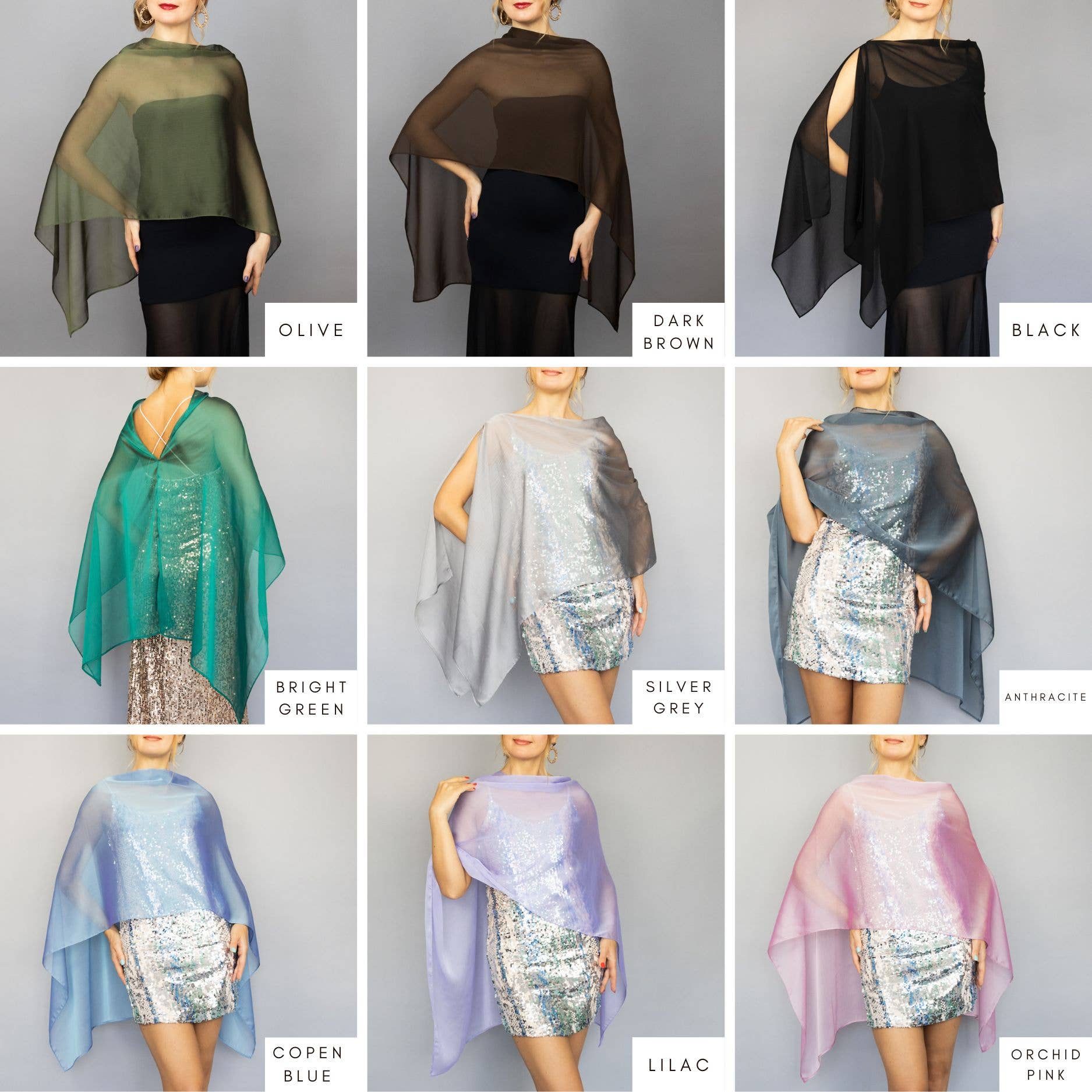 BridalSpain - Venta al por mayor Capa corta- Mujer - Capa Transparente Estilo Griego en Color Vino para Damas de Honor7