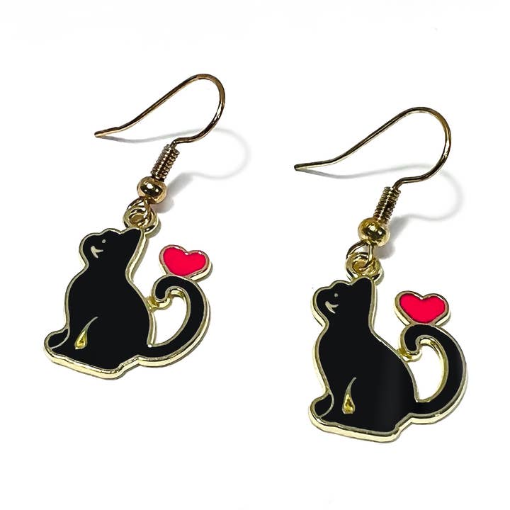 Songbird Artistry – Großhandel Ohrhänger – Ich liebe Black Cats Ohrringe0