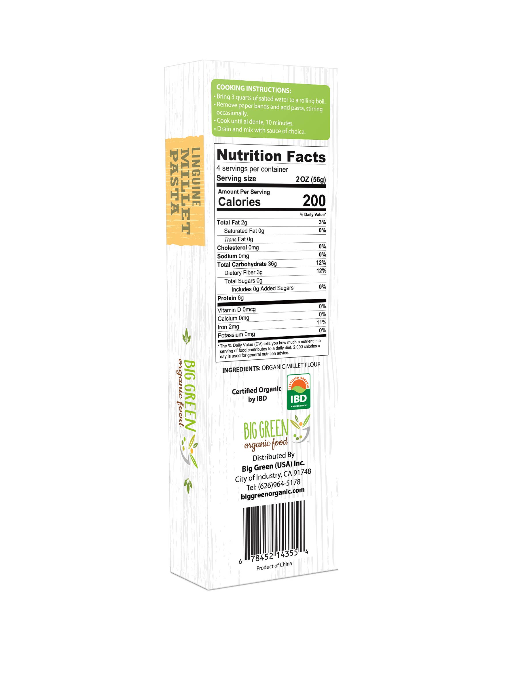 Big Green Organic Food - Wholesale Pasta - Organic Millet Linguine1