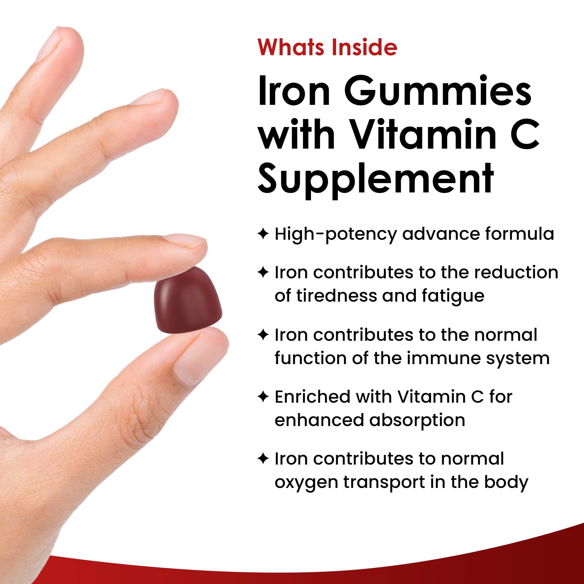 New Leaf products Ltd – wholesale Oral supplement/vitamin – Iron Gummies 14mg - 120 Iron Supplements Enriched Vitamin C1