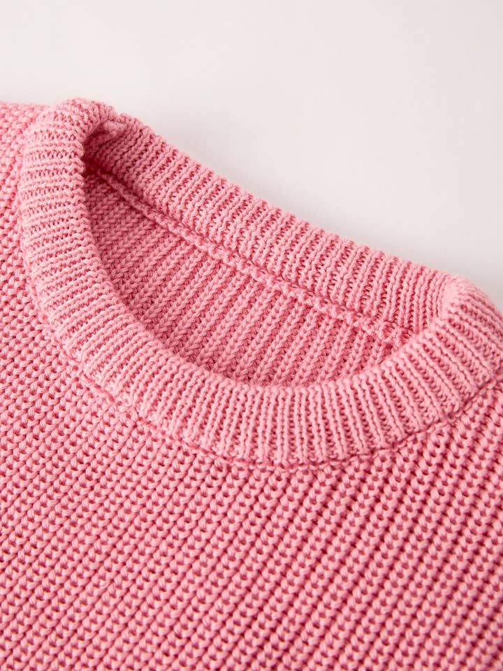 Rylee Faith Designs - Wholesale Knit Sweater - Kids - Christmas Winter Bow Girls Pink Pullover Sweater2