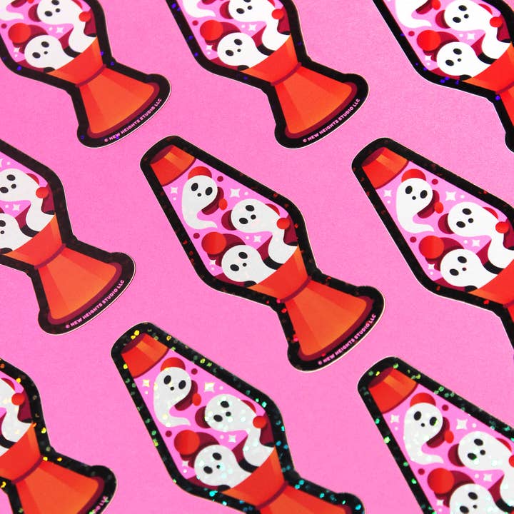 New Heights Studio - Wholesale Sticker - "Groovy Ghost" Halloween Lava Lamp Glitter Vinyl Sticker2