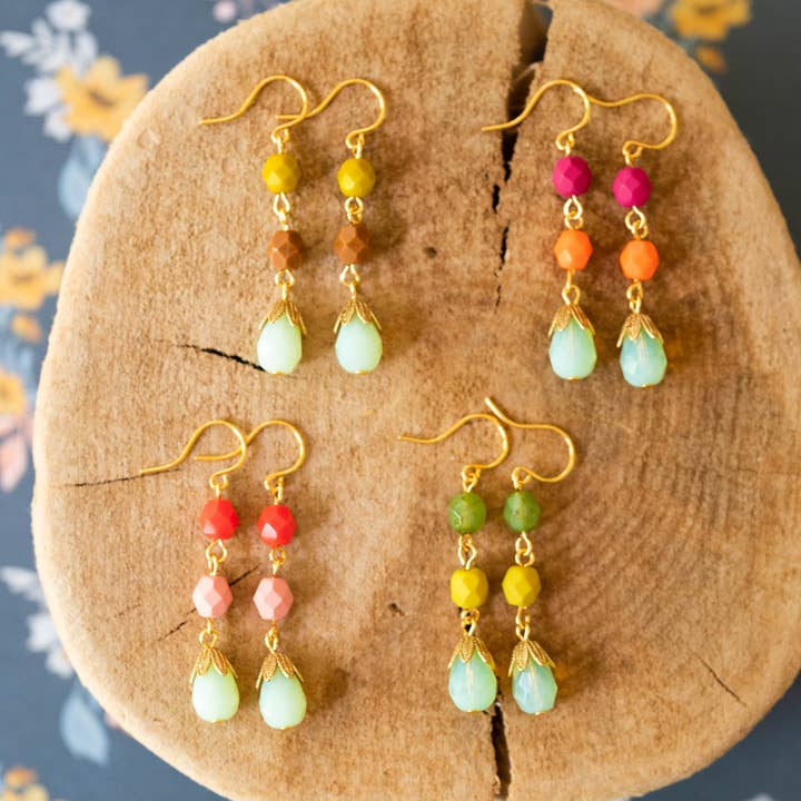 Colorful Beaded Earrings, beaded statement earrings for wholesale by Nest Pretty Things