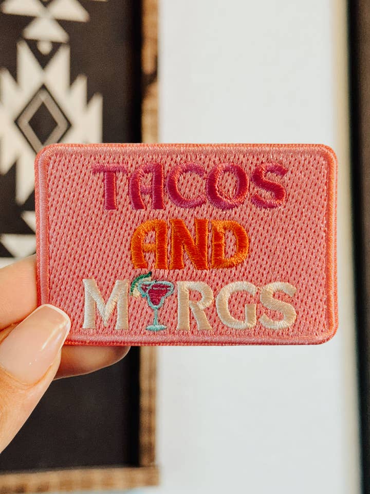 Tacos & Margs Iron On Patch for wholesale by Little Filly