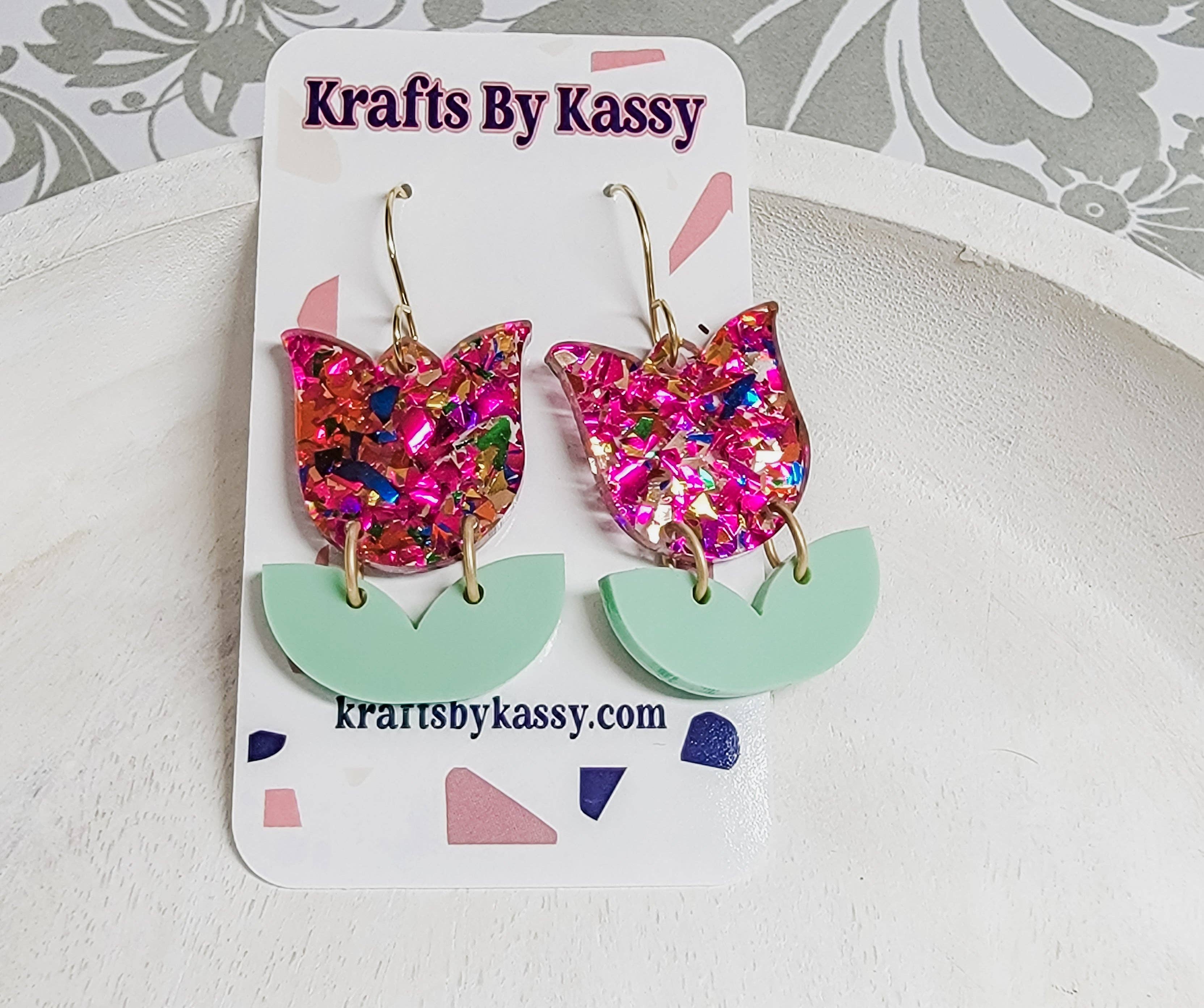 Krafts By Kassy - Wholesale Hangende/ronde oorbellen - Tulpen oorbellen4