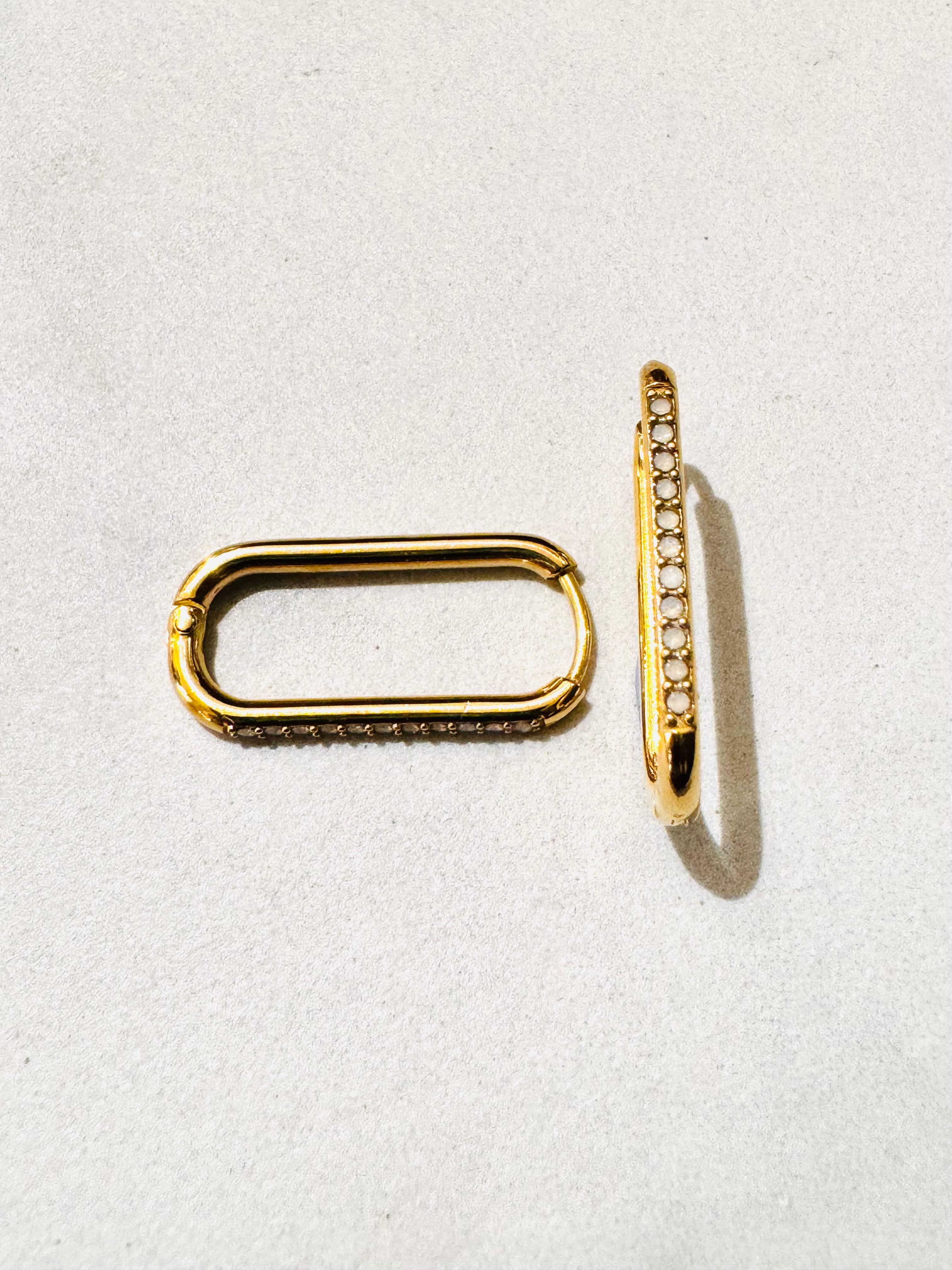 Cassette Barcelona - Wholesale Hoop Earrings - Arlo Stainless Steel Rectangular Earrings 7