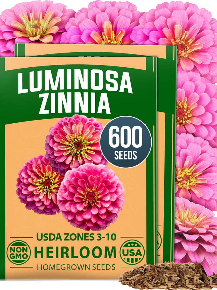 HOME GROWN Luminosa Zinnia Seeds – 600 Pink Flowers
for wholesale by Homegrown Garden