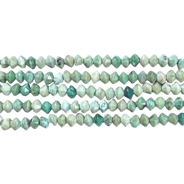 2x3 mm Peruvian Turquoise Faceted Pearl Wire for wholesale by Foliesbijoux