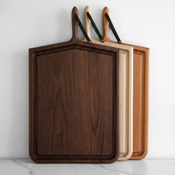 Mega Whale Bone Extra Large Wood Cutting Board with Juice Groove – 27" x 16" Handcrafted Walnut, Maple, or Cherry Carving & Serving Board for wholesale by KHEM Studios