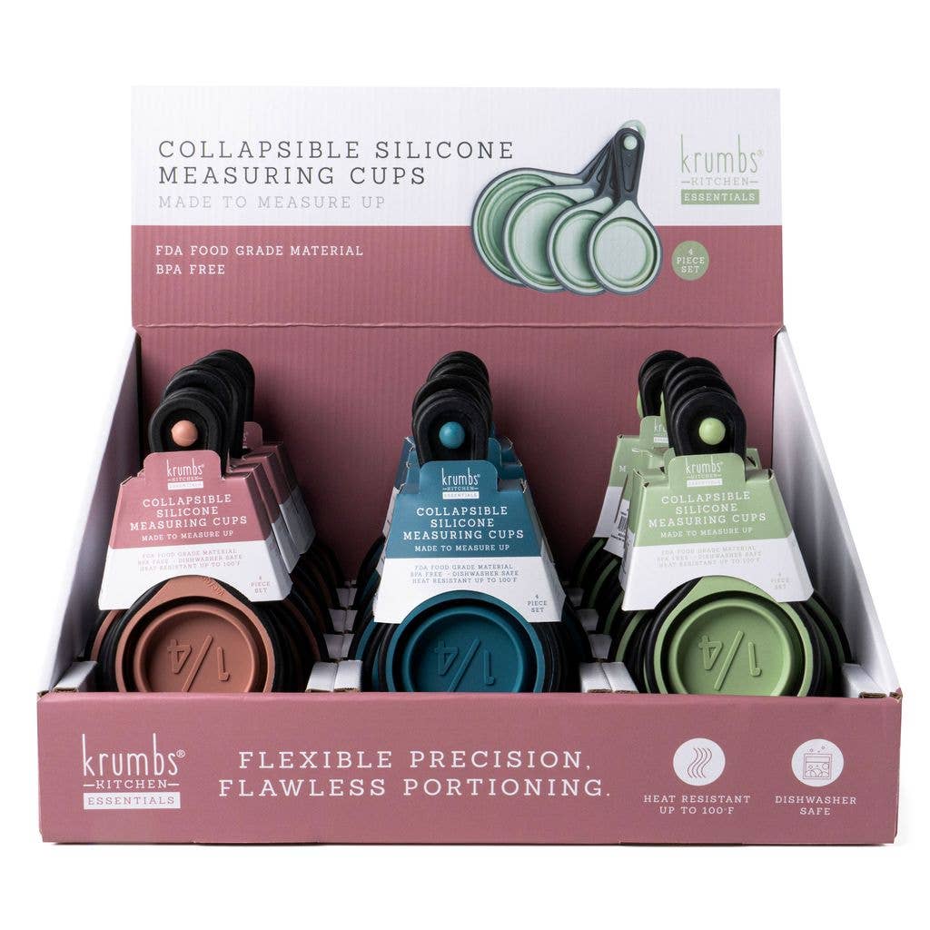 DM Merchandising - Wholesale Measuring Cup - Krumbs Kitchen Silicone Collapsible Measuring Cups 4pcs Set1